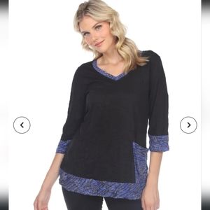 Carine black and blue tunic